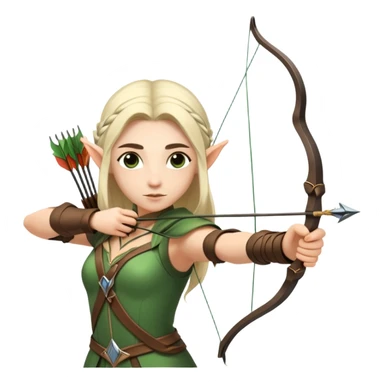elven archer with bow and arrow sticker