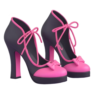BLACKPINK-inspired gothic shoes, no hearts, black and pink, cute  sticker