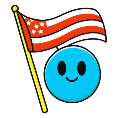 Pop art neon American flag sticker sticker