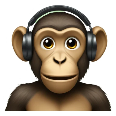 monkey with headphones sticker