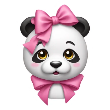 Pink panda with a bow  sticker