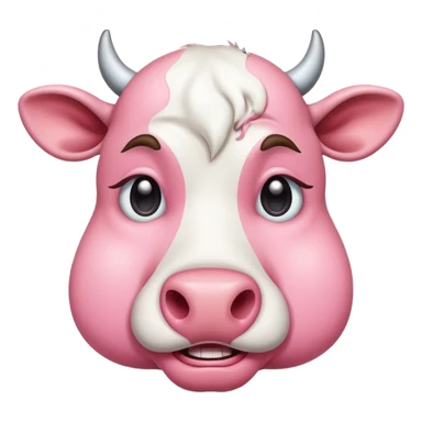 sad crying cow pink sticker