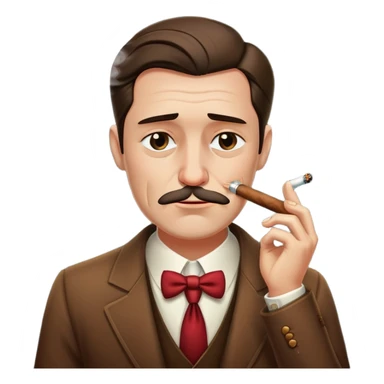 1890’s old fashioned fella wearing elegant clothes crying while smoking a cigar sticker