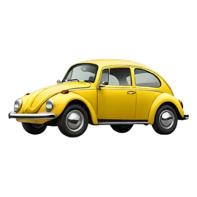 Yellow Volkswagen beatle  sticker
