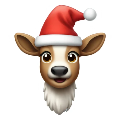raindeer wearing a santa hat sticker