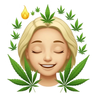 High of weed human light skin emoji sticker