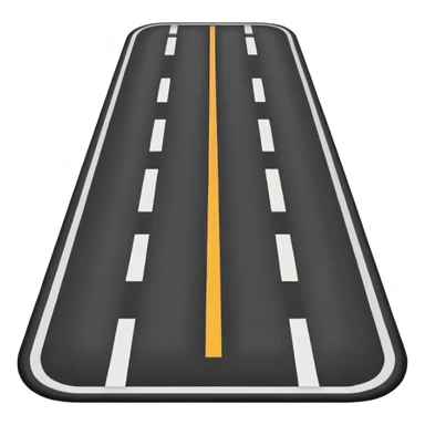 simple road emoji, straight highway, clear markings, no cars sticker