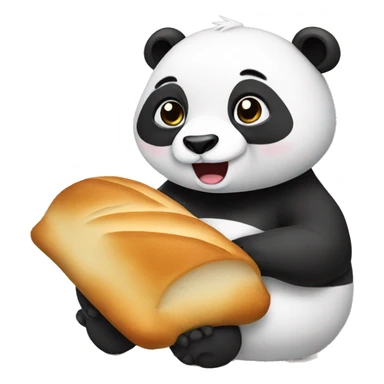 Panda eating bread sticker