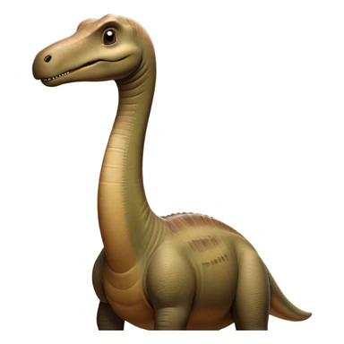 Cinematic Noble Brontosaurus Portrait Emoji, Poised and majestic, with a colossal, elongated neck stretching gracefully from a massive, sturdy body draped in warm, earthy tones, a gentle, wise face with soft, observant eyes, and a long, elegant tail, Simplified yet grandly defined features, highly detailed, glowing with a soft, ancient luminescence, high shine, intelligent and serene, stylized with an air of prehistoric grandeur, focused and calm, soft glowing outline, capturing the essence of a watchful and confident Brontosaurus that appears ready to loom out of the screen with effortless majesty! sticker