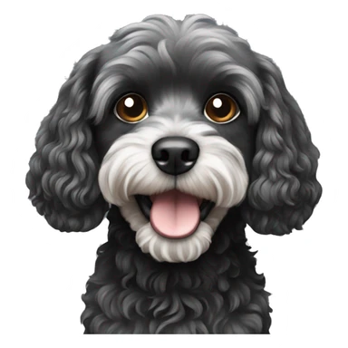 Black cavapoo dog sticker