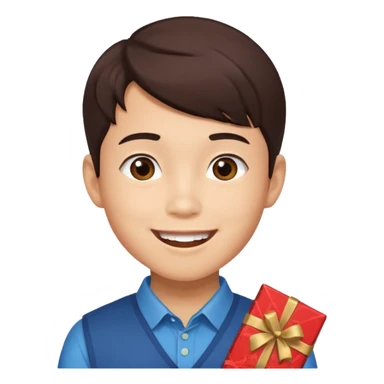a pretty male bratz asian boy smiling with chocolates sticker