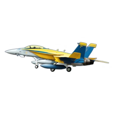 F-18 super hornet blue and yellow sticker