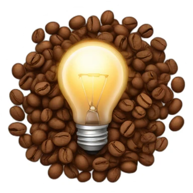light bulb with coffee beans sticker