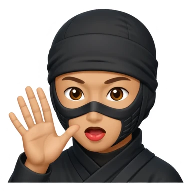 Ninja tirando besos sticker