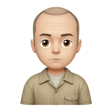 Carl from Sling Blade, neutral expression, full body, shown from sidee sticker