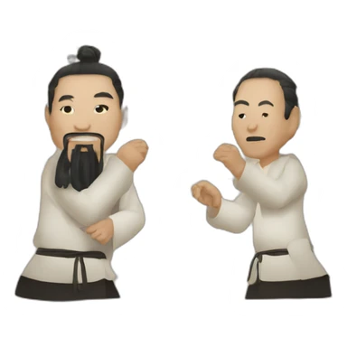 Two masters playing baduk sticker