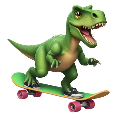 dinosaur riding a skateboard sticker