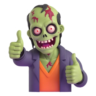 zombie giving thumbs up sticker