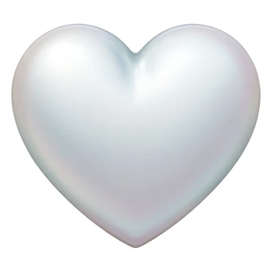 white heart with a pearl finish sticker