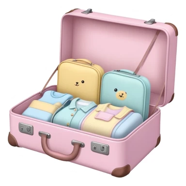 Small cute baby suitcase with baby designs, pastel colors sticker