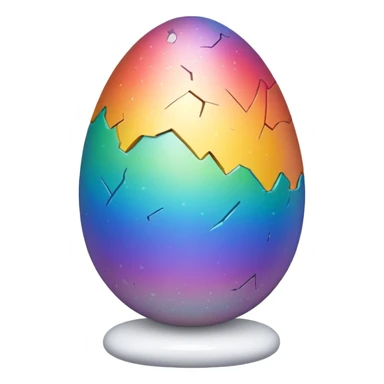 rainbow egg cracked  sticker