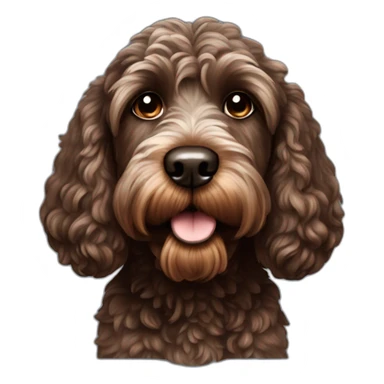 dark brown cockapoo sticker