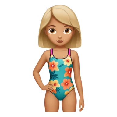 Retro swimsuit with girl sticker