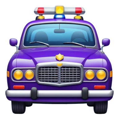 Car police flashing light in dark purple and dark blue tones. The style is realistic, a little vintage sticker