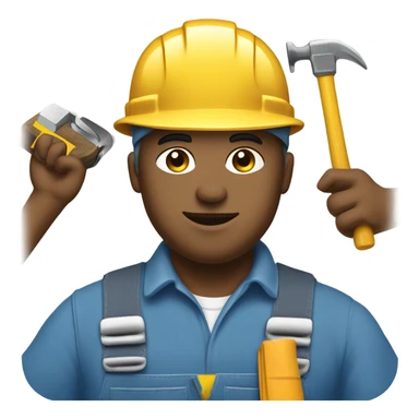 Blue builder sticker