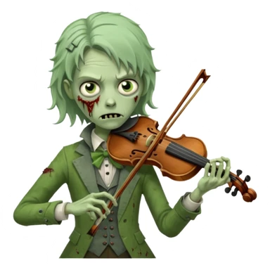 Zombie violinist – crooked bow, screechy notes, hunched over violin. sticker