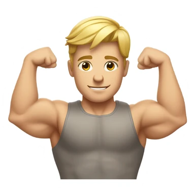 white young muscle man with his hands behind his head in a relaxed pose sticker