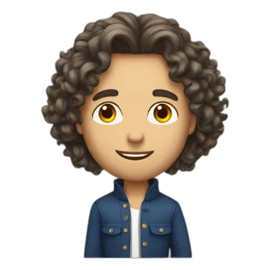 a french dude with long curly hair sticker