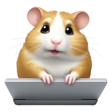 Female Hamster typing on computer  sticker