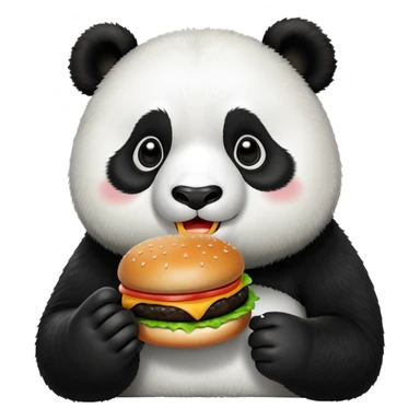 Panda eating a burger  sticker