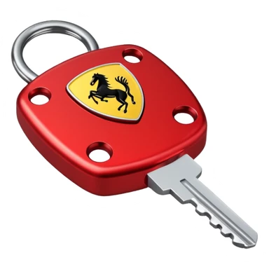 red Ferrari key with a red background sticker