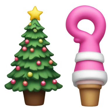 Christmas tree and pinky color vibe sticker