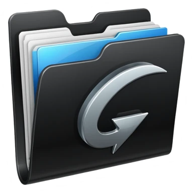 black folder flash file sticker