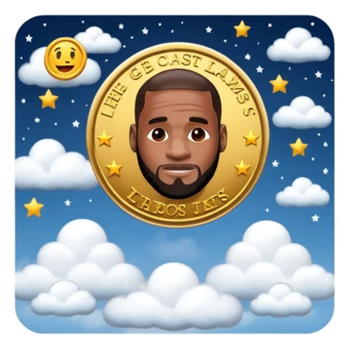 lebron james coin emoji  and text niggas in the sky sticker