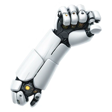 White mechanical cyborg arm and bicep sticker