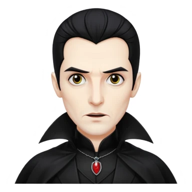 Dracula with black hair, black outfit sticker