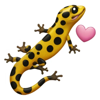 spotted salamander sending a kiss sticker