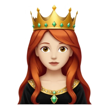 red-haired long hair princes with crown mustace. dark outfit sticker