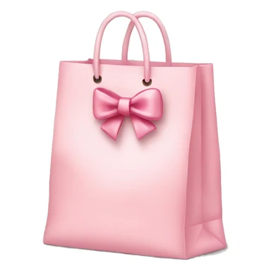 light pink shopping bag with bow sticker