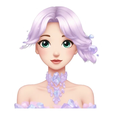 Gorgeous Beautiful Pretty Anime-Pastel-Girl with crystals aesthetic sticker