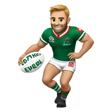 Seth Sydney Rabbitohs riding an NRL ball ￼ sticker