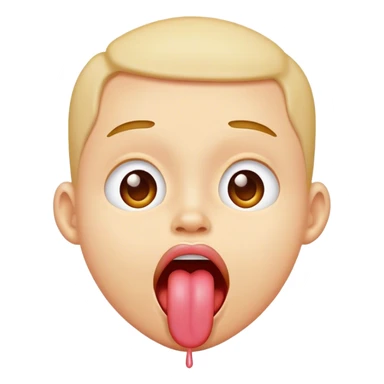 Animated, sticking out tongue sticker