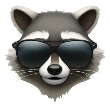 A raccon with a vokuhila and sunglasses sticker