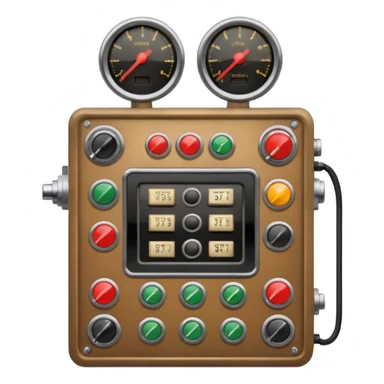 person with vintage control panel. sticker