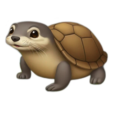 Une. Loutre sur une tortue. sticker