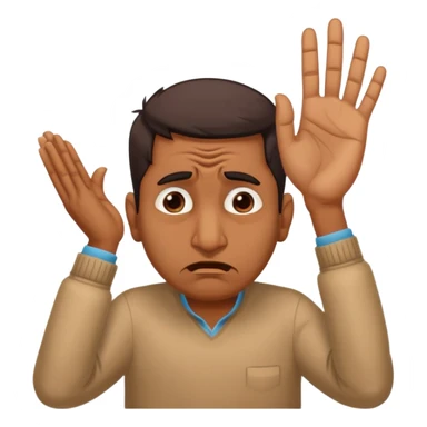 A caricature-style sticker of an Indian man facepalming with frustration but still looking humorous. Add text: ‘Seriously??’ sticker